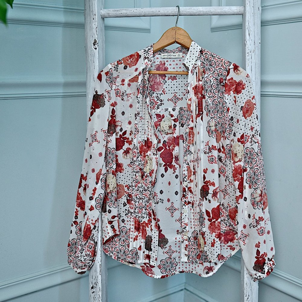 Abercrombie Button-Down Blouse Top - image 1